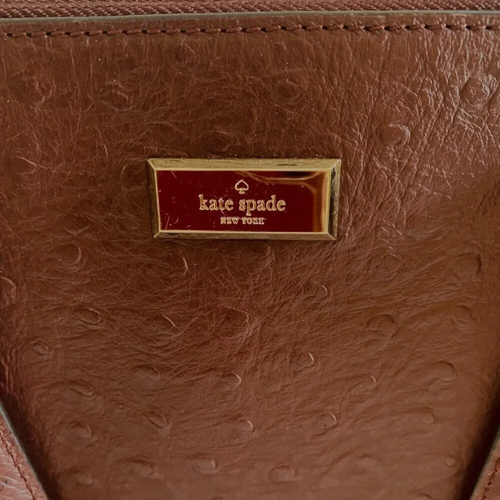 kate spade New York Bristol Drive 100% leather handbag cherrywood luxury classic